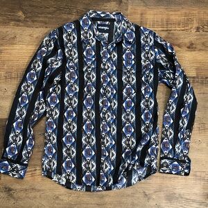 Wrangler Geometric Blue and Black Shirt